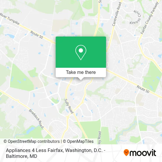 Appliances 4 Less Fairfax map