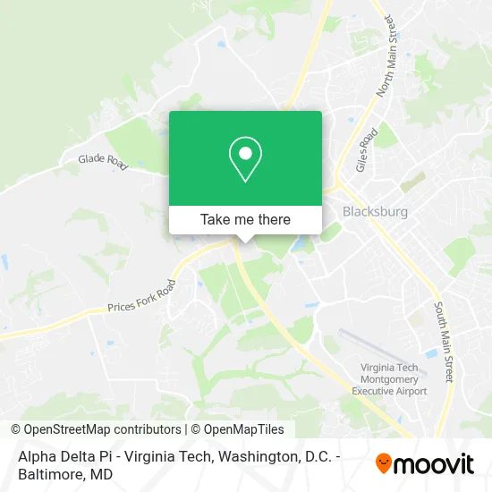 Alpha Delta Pi - Virginia Tech map