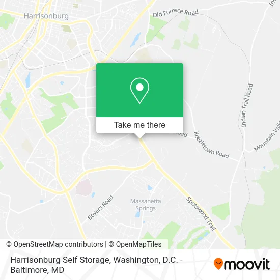 Harrisonburg Self Storage map