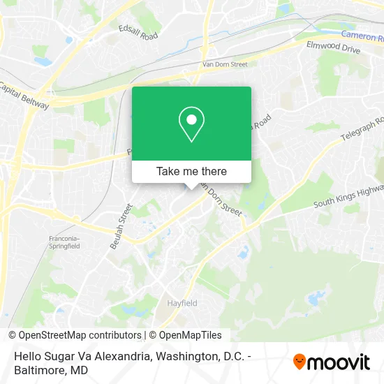 Hello Sugar Va Alexandria map