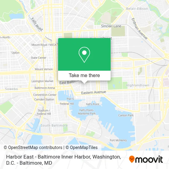Harbor East - Baltimore Inner Harbor map