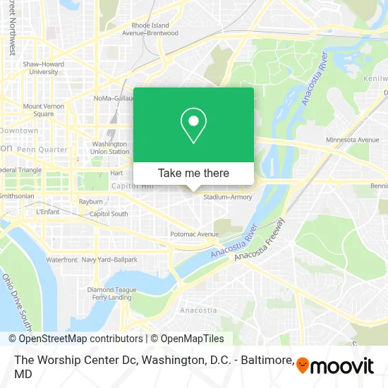 The Worship Center Dc map
