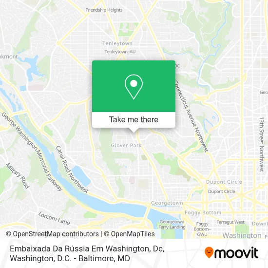 Embaixada Da Rússia Em Washington, Dc map