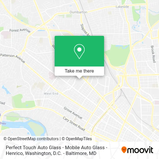 Perfect Touch Auto Glass - Mobile Auto Glass - Henrico map