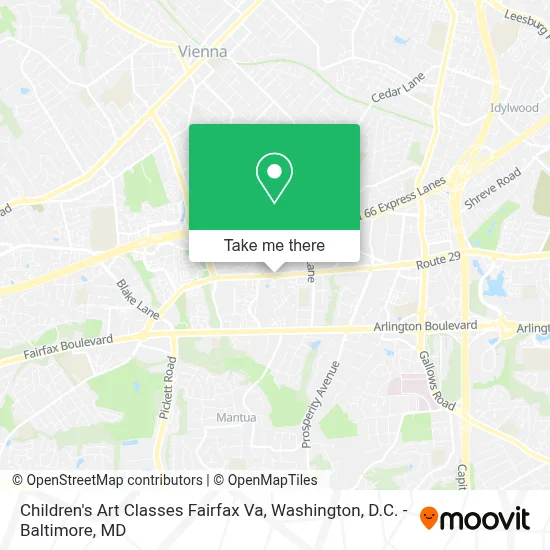 Children's Art Classes Fairfax Va map