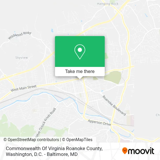 Commonwealth Of Virginia Roanoke County map