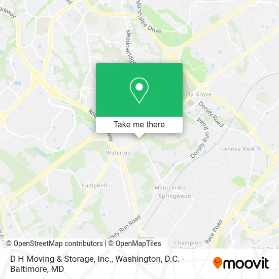 D H Moving & Storage, Inc. map