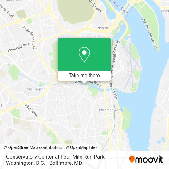Conservatory Center at Four Mile Run Park map