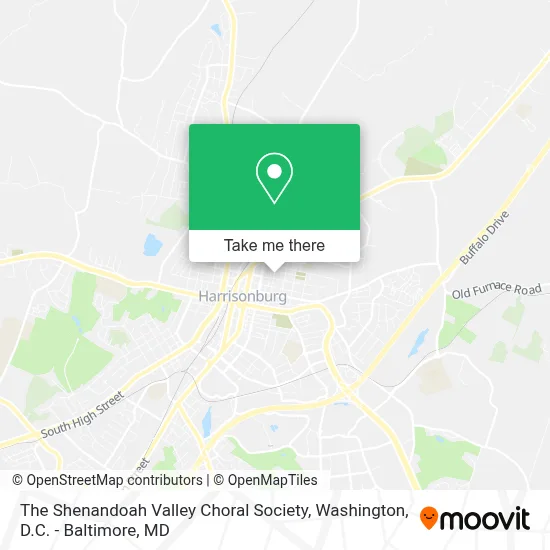 The Shenandoah Valley Choral Society map