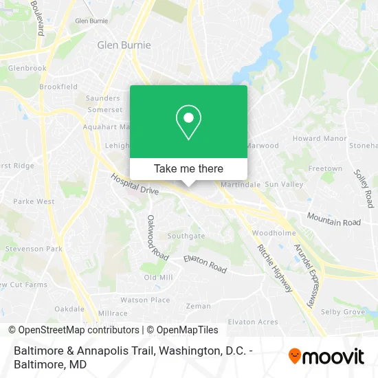 Baltimore & Annapolis Trail map