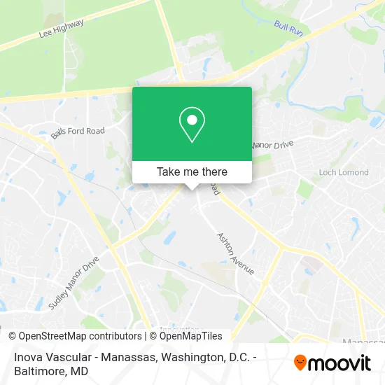 Inova Vascular - Manassas map