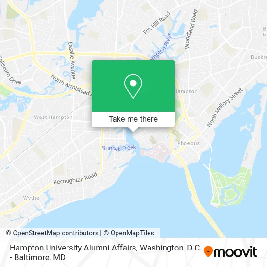 Hampton University Alumni Affairs map
