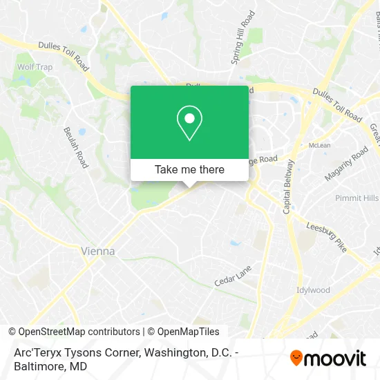 Arc'Teryx Tysons Corner map