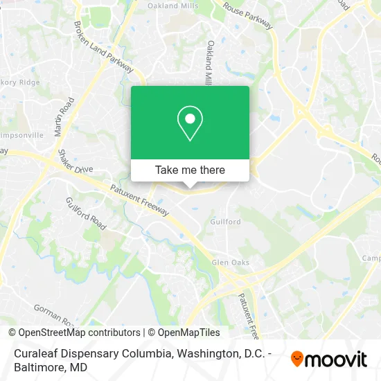 Curaleaf Dispensary Columbia map