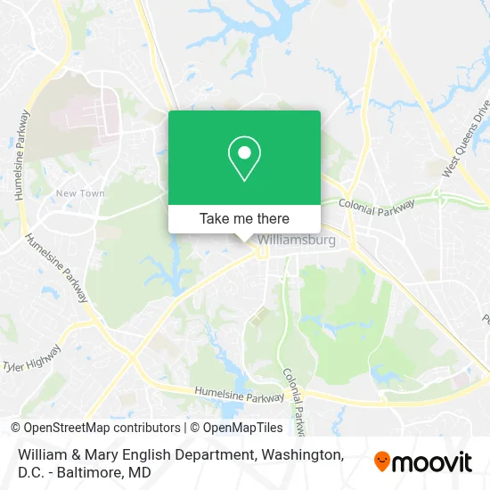 William & Mary English Department map