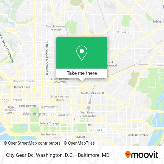 City Gear Dc map