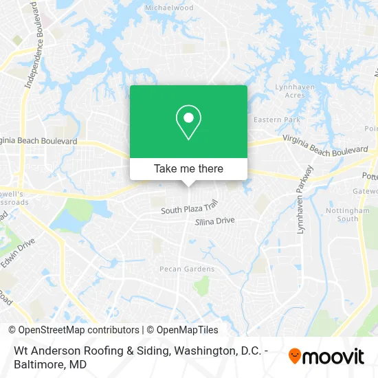 Wt Anderson Roofing & Siding map