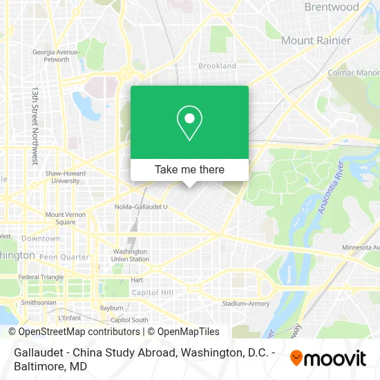 Gallaudet - China Study Abroad map