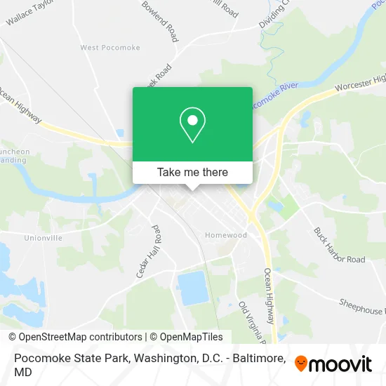 Pocomoke State Park map