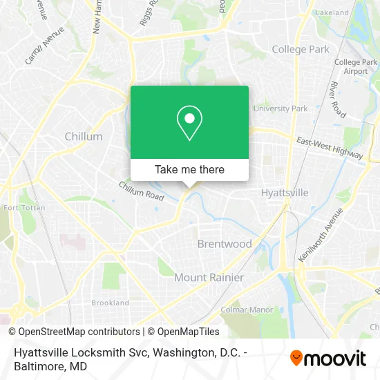 Hyattsville Locksmith Svc map