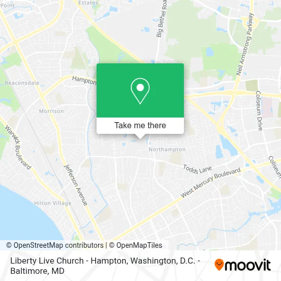 Liberty Live Church - Hampton map