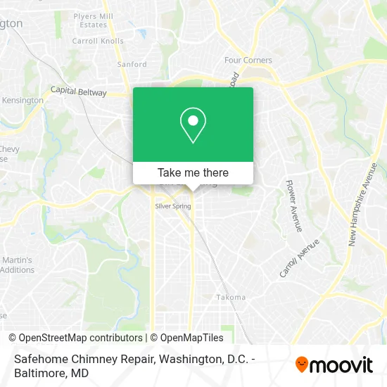 Safehome Chimney Repair map