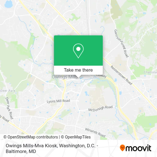 Owings Mills-Mva Kiosk map