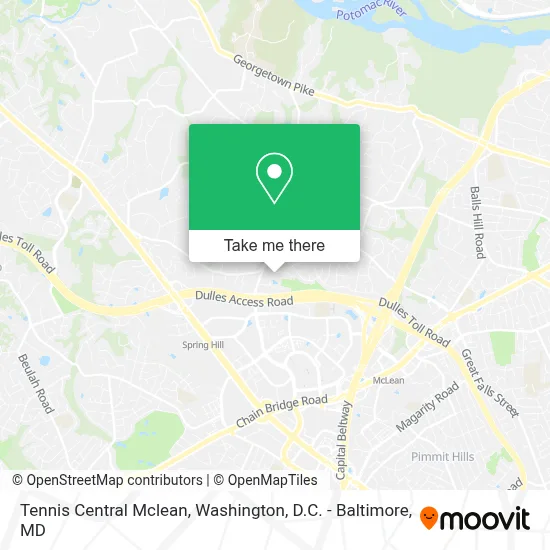 Tennis Central Mclean map