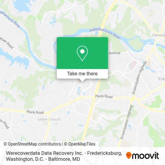 Werecoverdata Data Recovery Inc. - Fredericksburg map