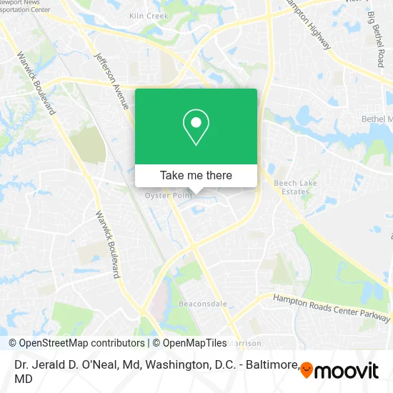 Dr. Jerald D. O'Neal, Md map