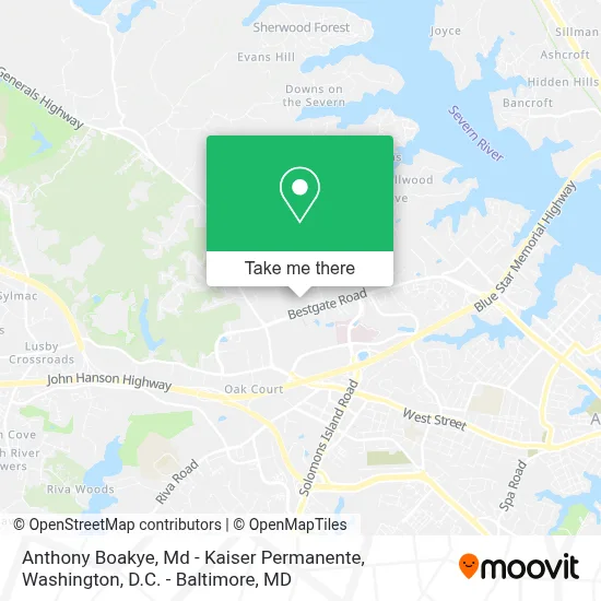 Anthony Boakye, Md - Kaiser Permanente map