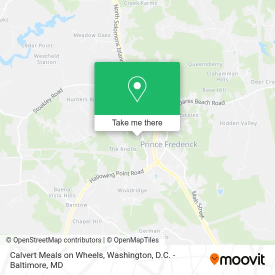 Calvert Meals on Wheels map