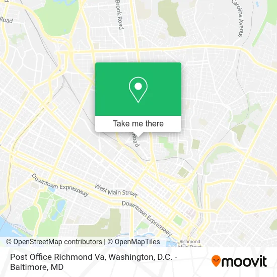 Post Office Richmond Va map