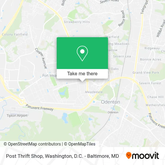 Post Thrift Shop map