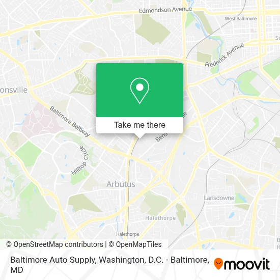 Baltimore Auto Supply map