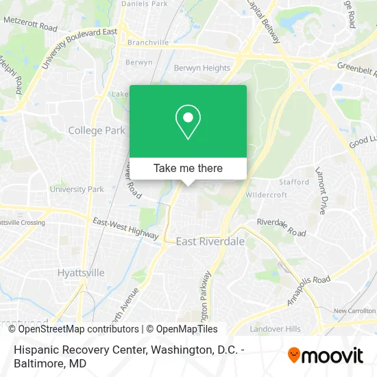 Hispanic Recovery Center map