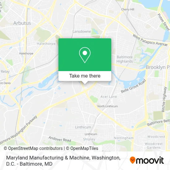 Maryland Manufacturing & Machine map