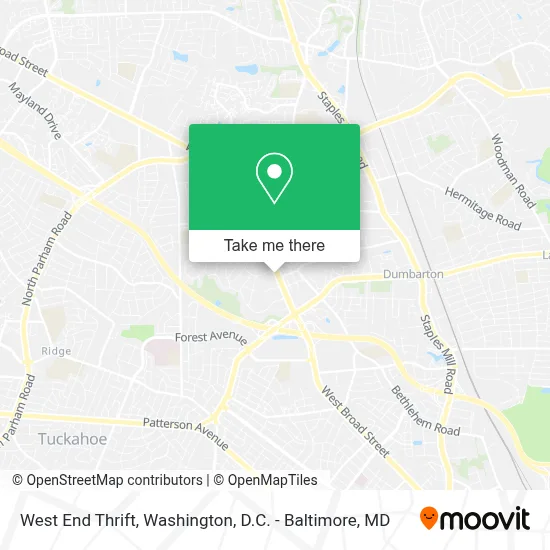 West End Thrift map