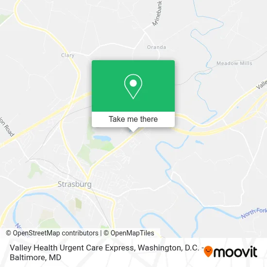 Valley Health Urgent Care Express map