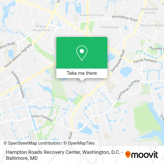 Hampton Roads Recovery Center map