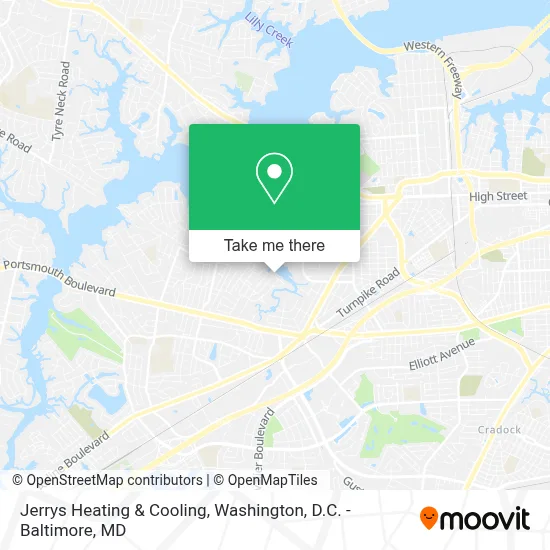 Jerrys Heating & Cooling map