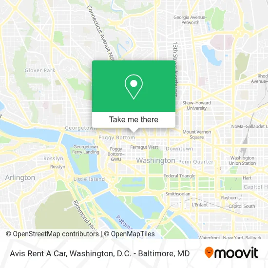 Avis Rent A Car map