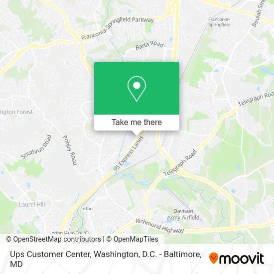 Ups Customer Center map