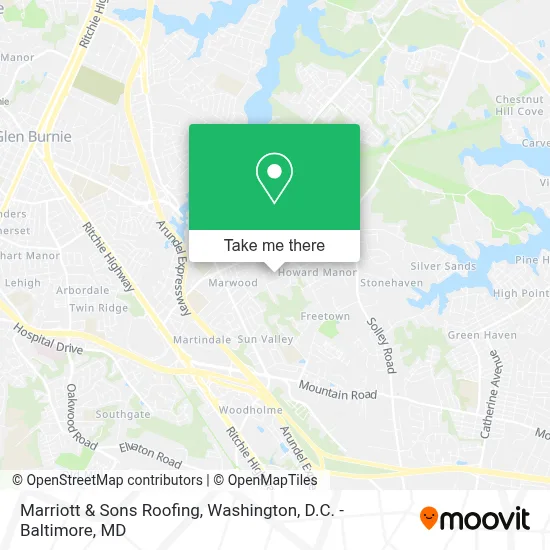 Marriott & Sons Roofing map