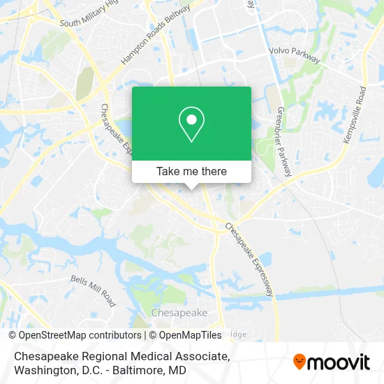 Chesapeake Regional Medical Associate map