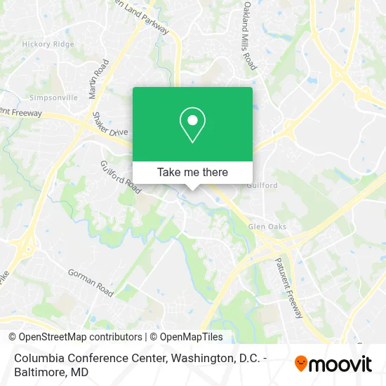 Columbia Conference Center map