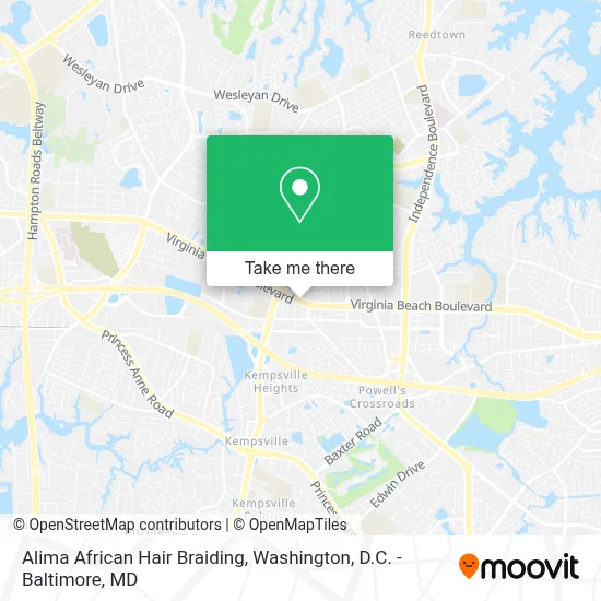 Alima African Hair Braiding map