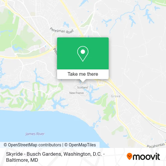 Skyride - Busch Gardens map