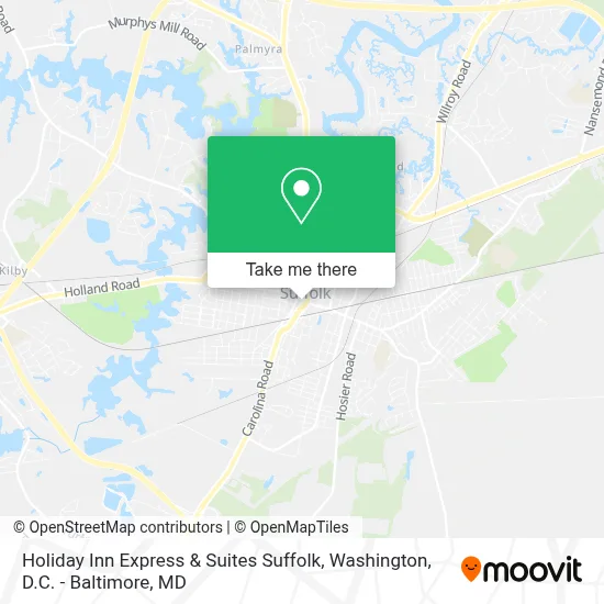 Holiday Inn Express & Suites Suffolk map