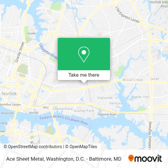 Ace Sheet Metal map